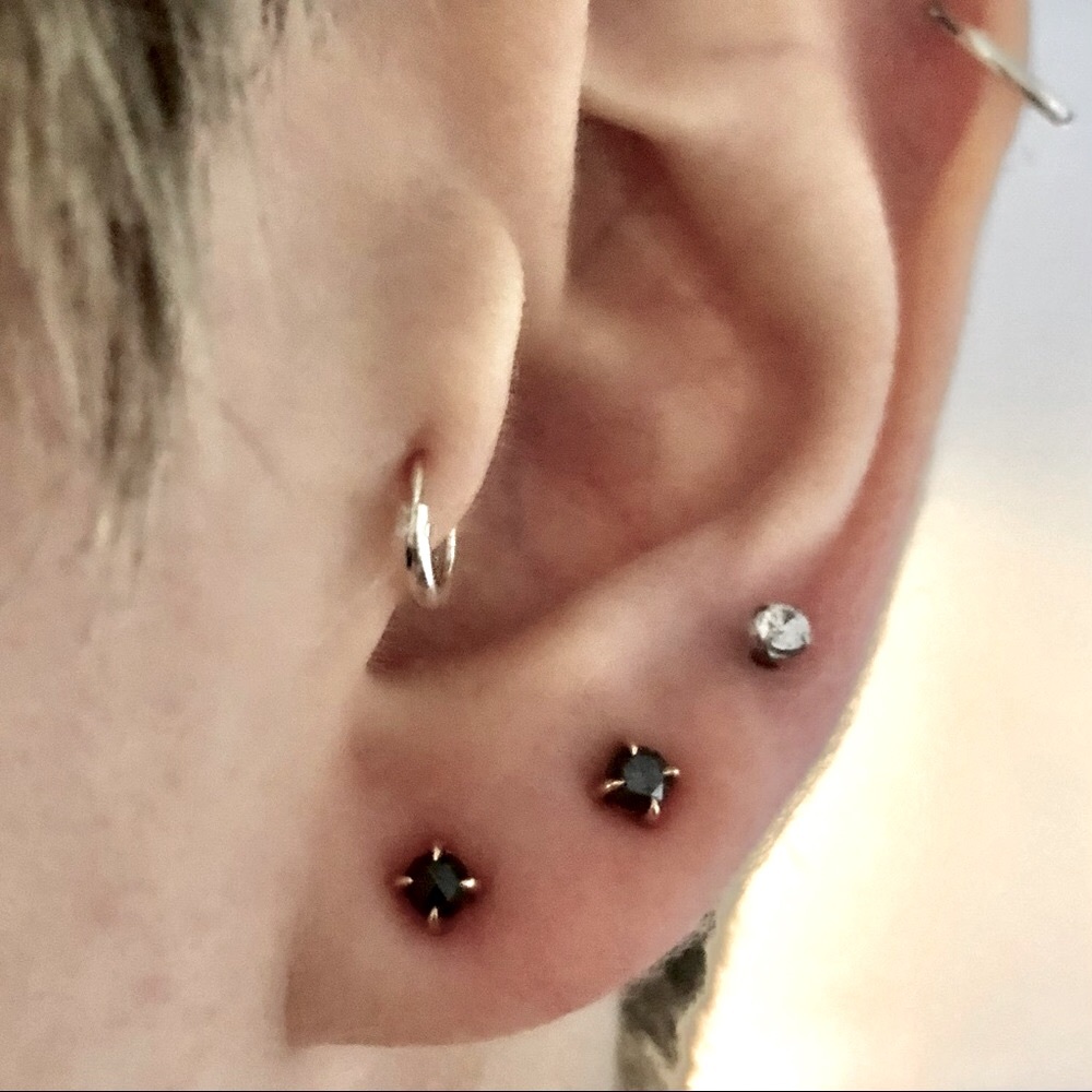 CATBIRD NYC Black Diamond Maleficent Studs (PAIR)